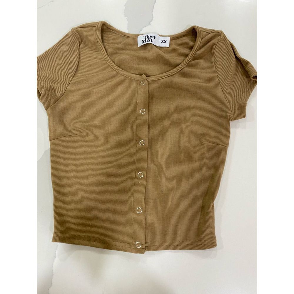 Tiger Mist brown crop top